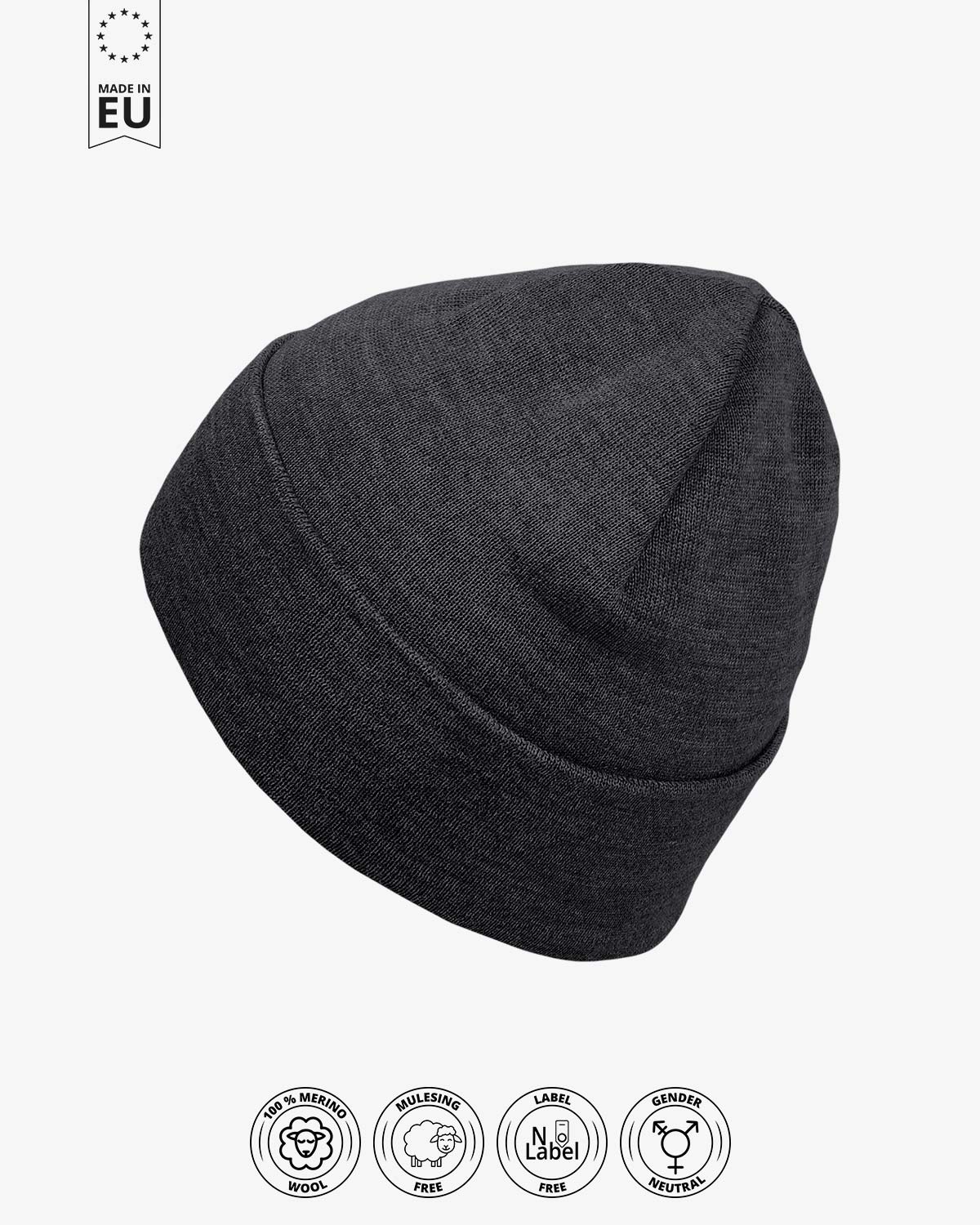 Classic Beanie Nera - Merino Wool