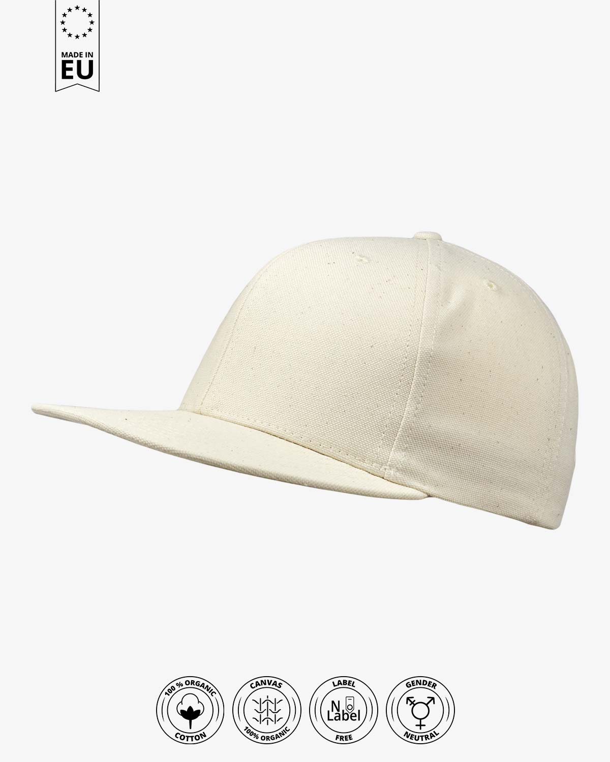 6 Panel Snapback Cap Timok - Canvas 280g (Organic)