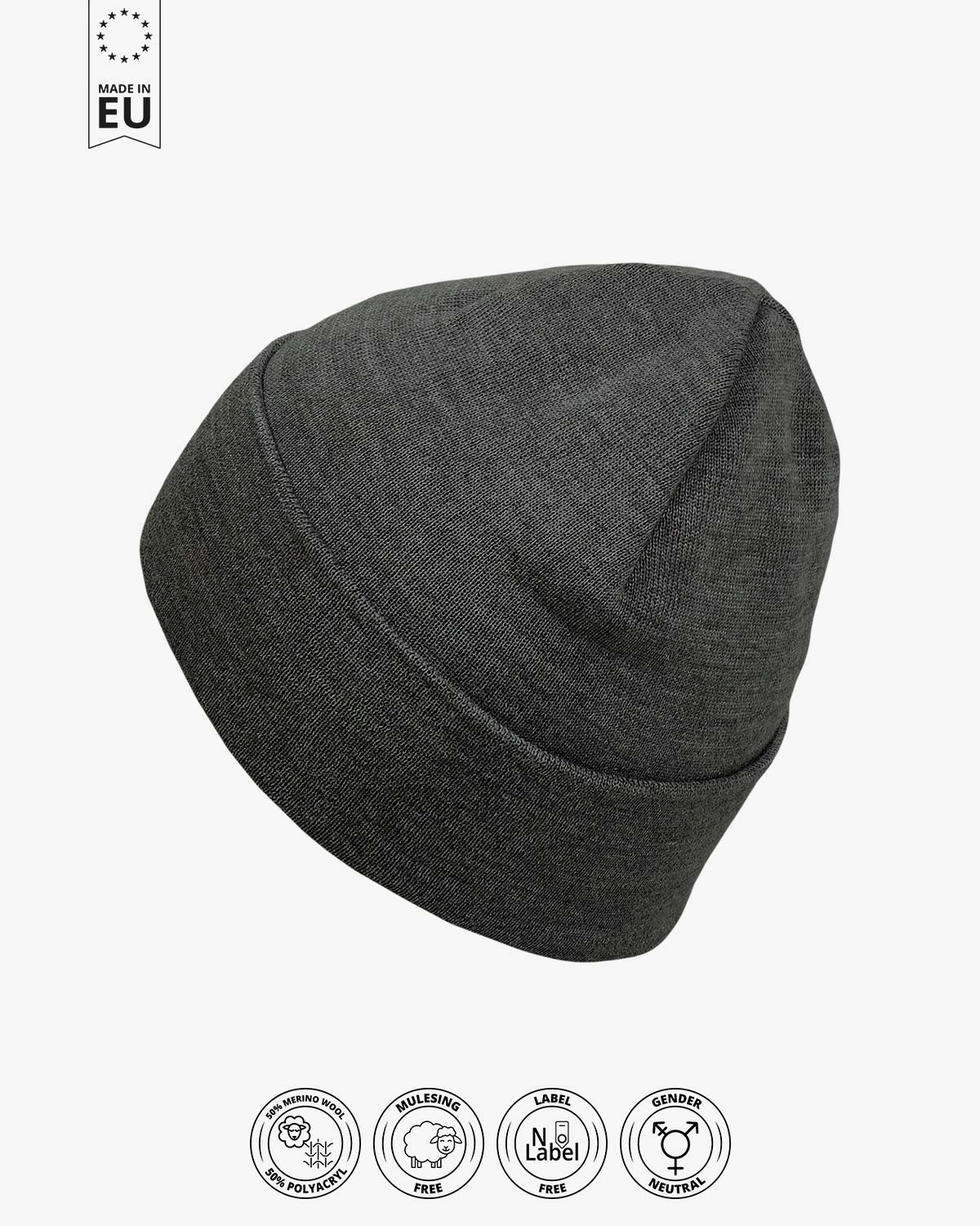 Classic Beanie Nera - Woolmix