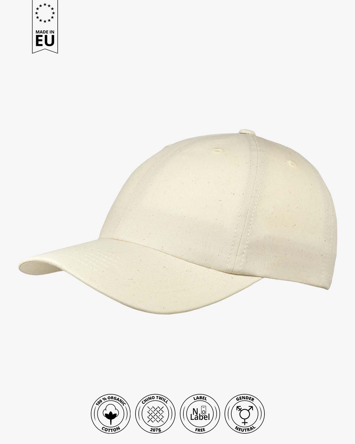 6 Panel Dad Cap Seon - Light Chino Twill 207g (Organic)